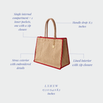 AZURE straw bag - RED