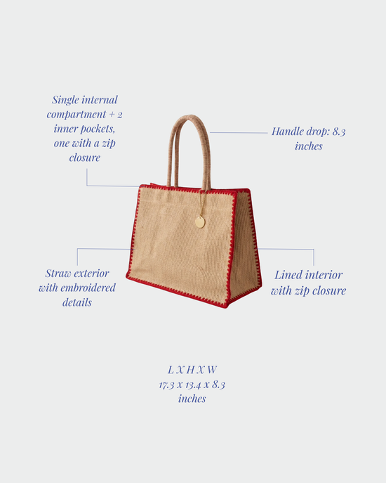 AZURE straw bag - RED