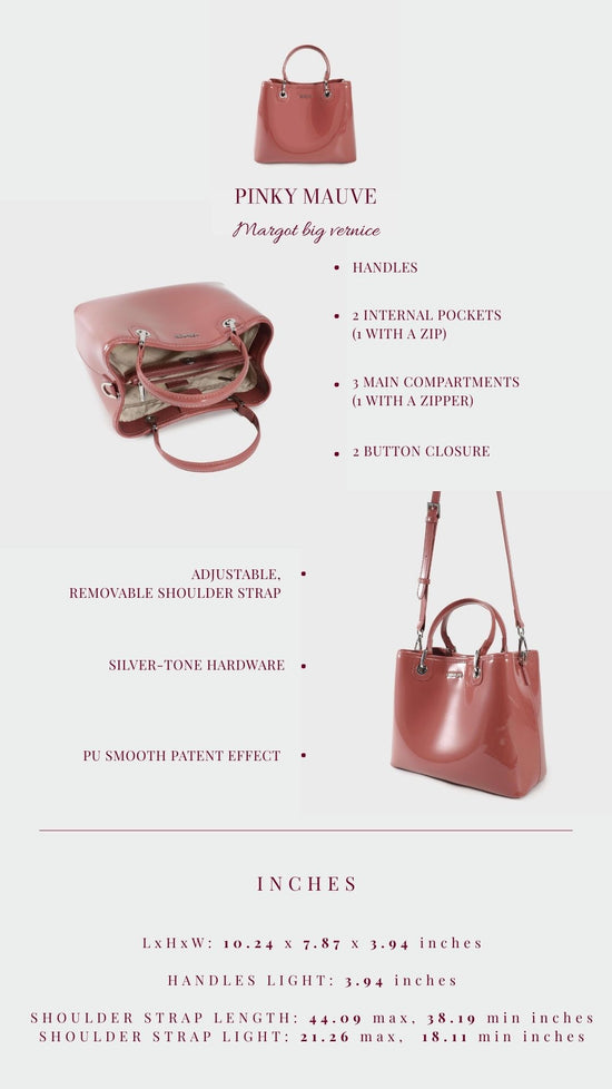 Borsa a mano MARGOT BIG VERNICE - PINKY MAUVE