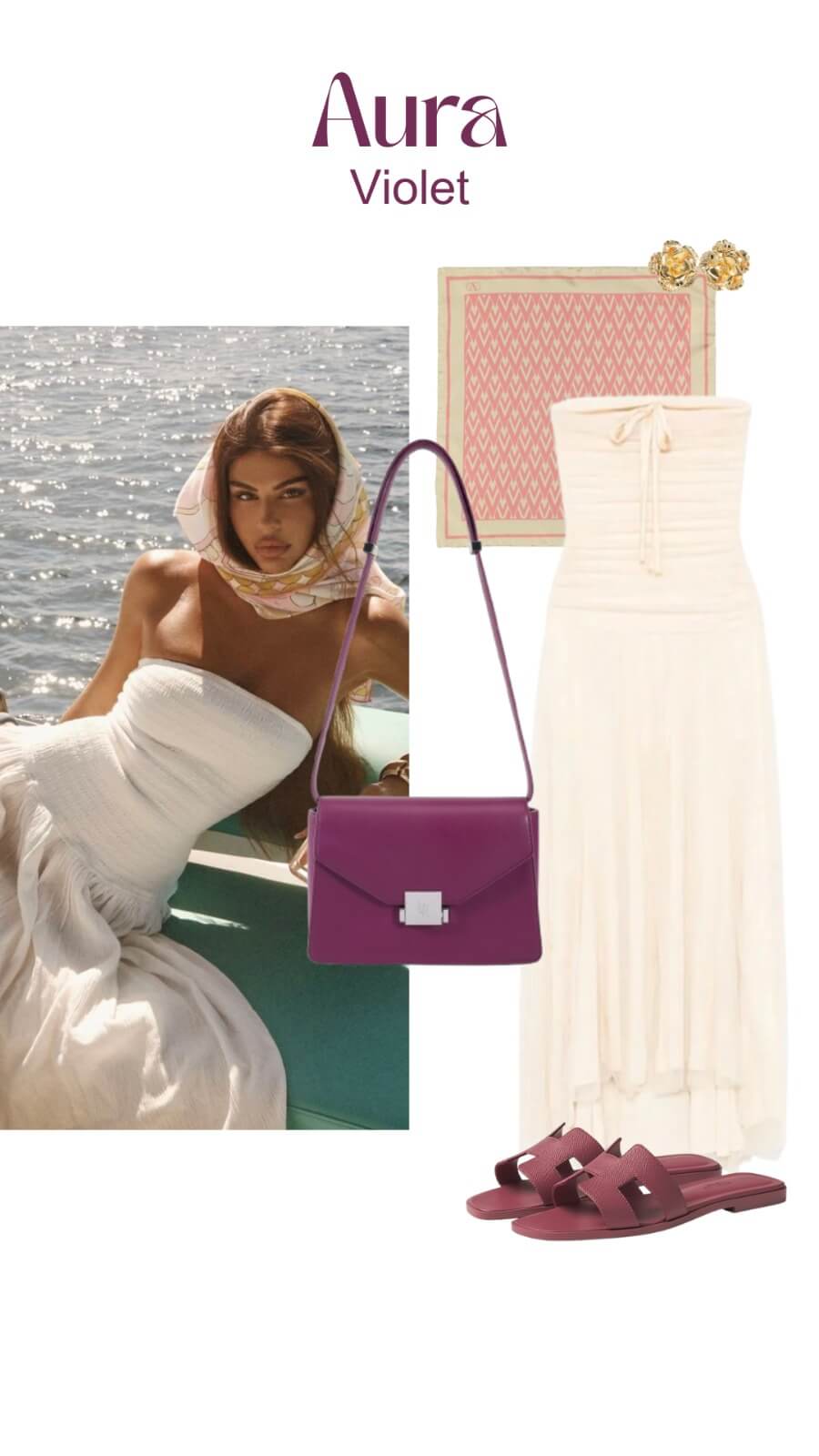 Borsa a tracolla AURA - VIOLET