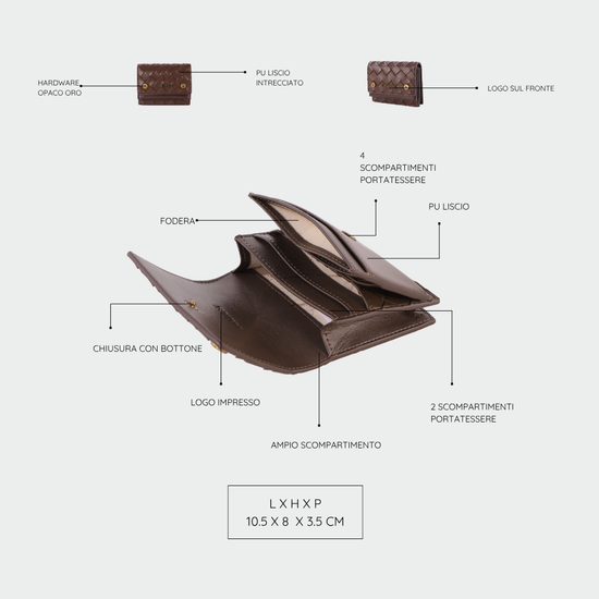 Portafoglio MEGAN WALLET - BROWN CAPPUCCINO