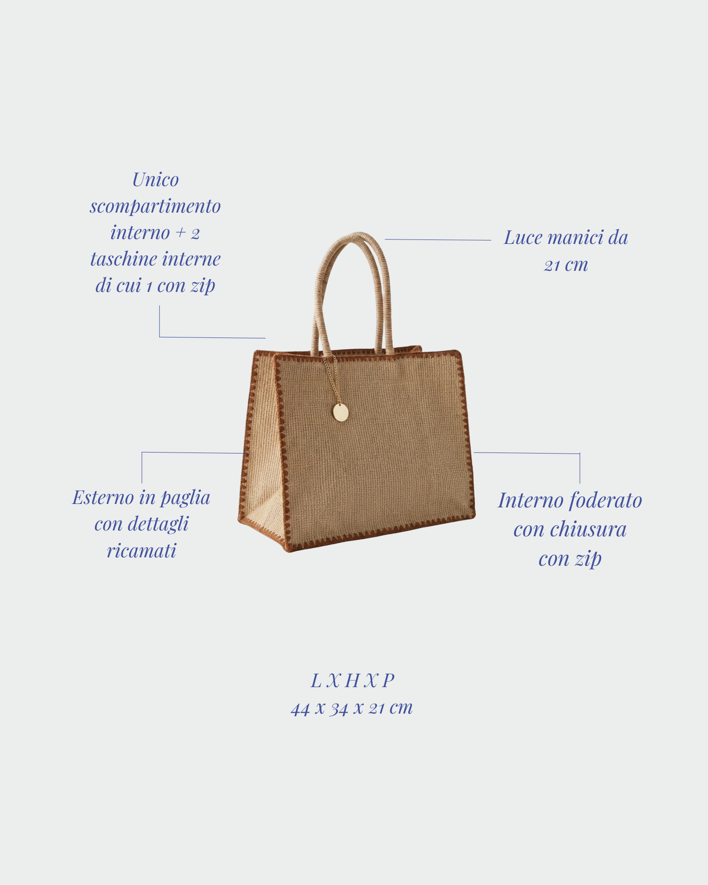 AZURE straw bag - TERRACOTTA