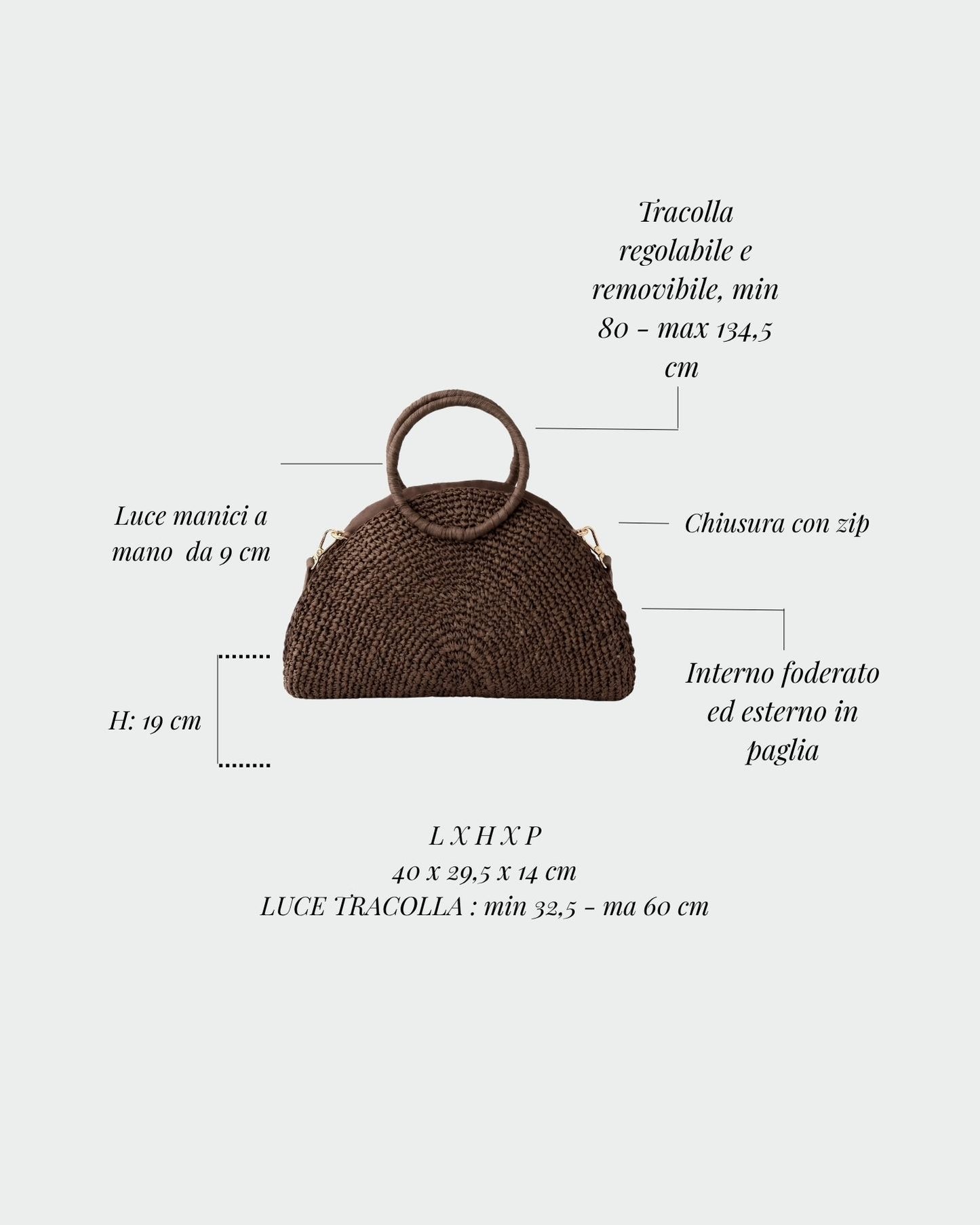 Borsa in paglia DUNE - BROWN