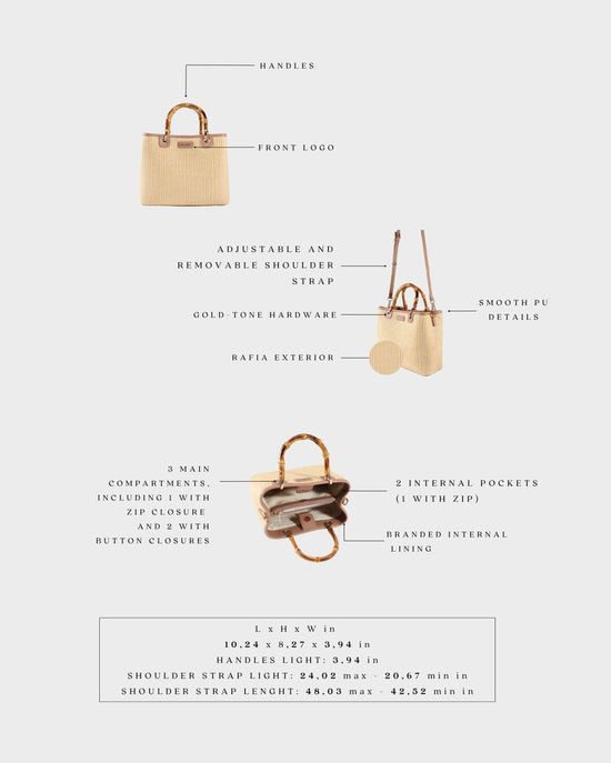 Borsa a mano MARGOT BIG BAMBOO  LE - SAND BEIGE