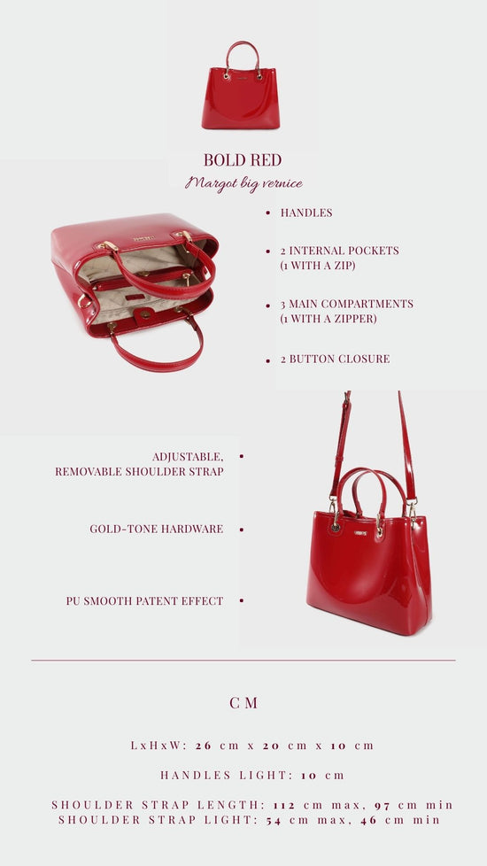 Borsa a mano MARGOT BIG VERNICE - BOLD RED