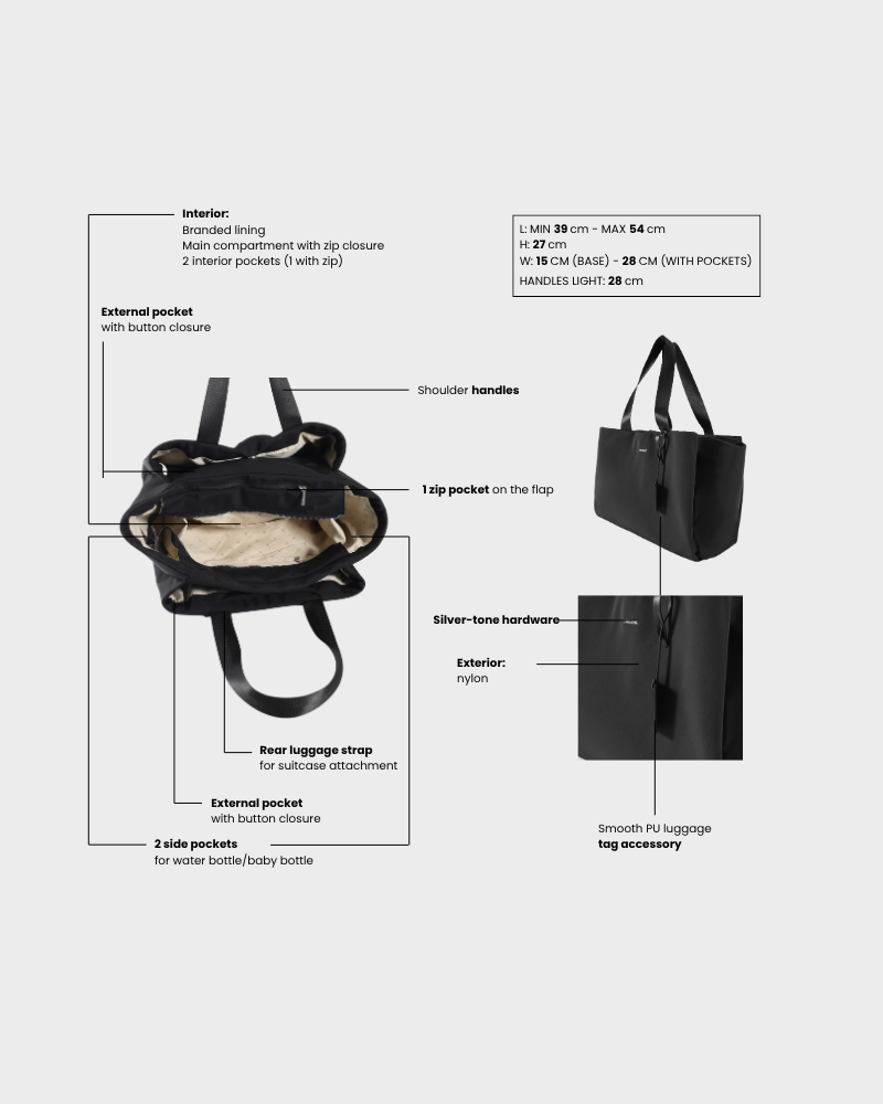 Borsa organizer MOMMY BAG - BLACK MOON SILVER