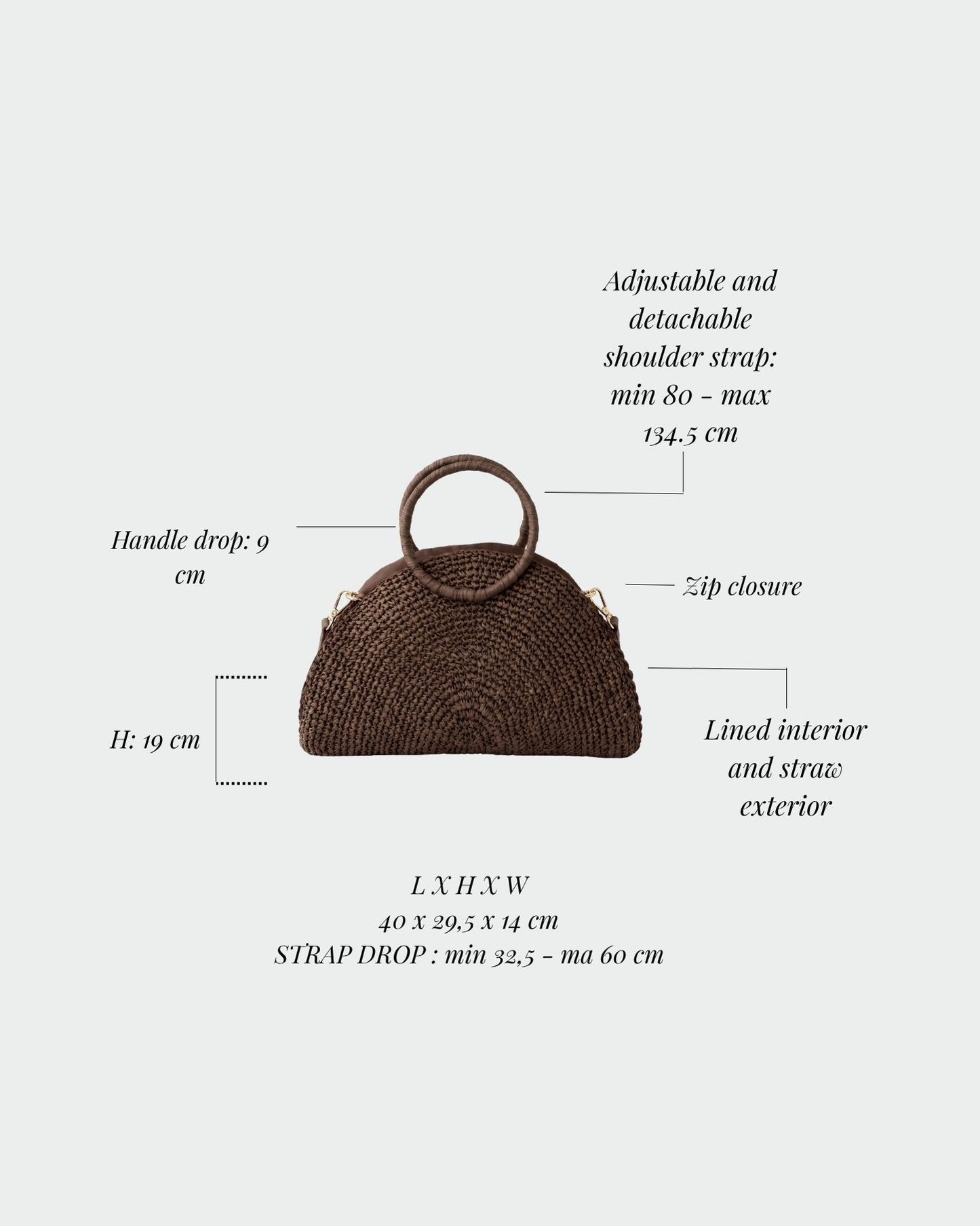 Borsa in paglia DUNE - BROWN