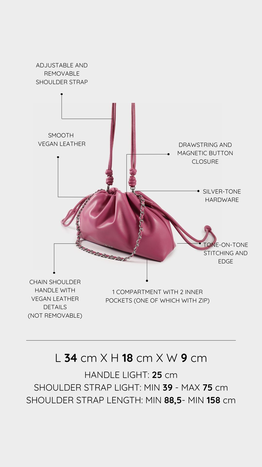 Borsa a tracolla JUDY - ORCHID
