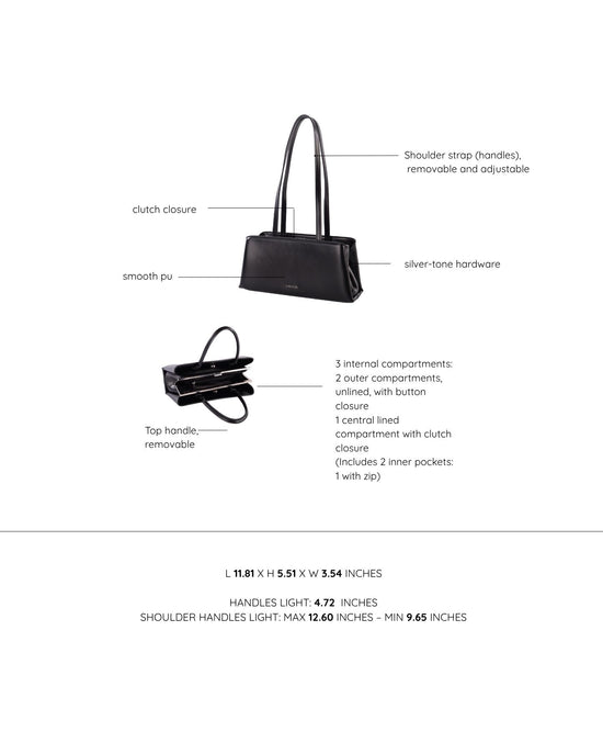 Borsa a mano PEARL- BLACK SILVER