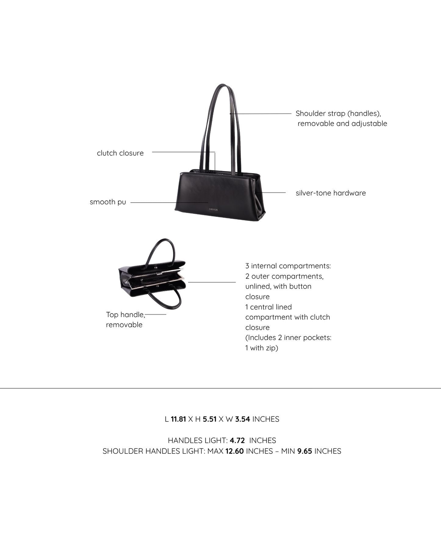 Borsa a mano PEARL- BLACK SILVER