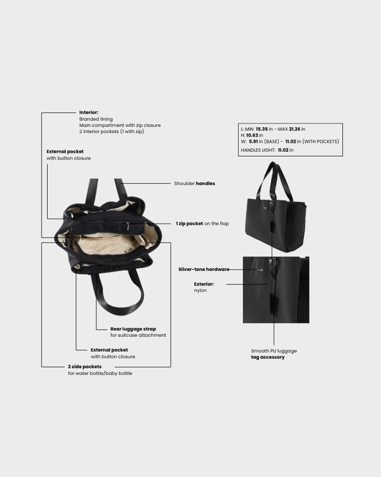 Borsa organizer MOMMY BAG - BLACK MOON SILVER