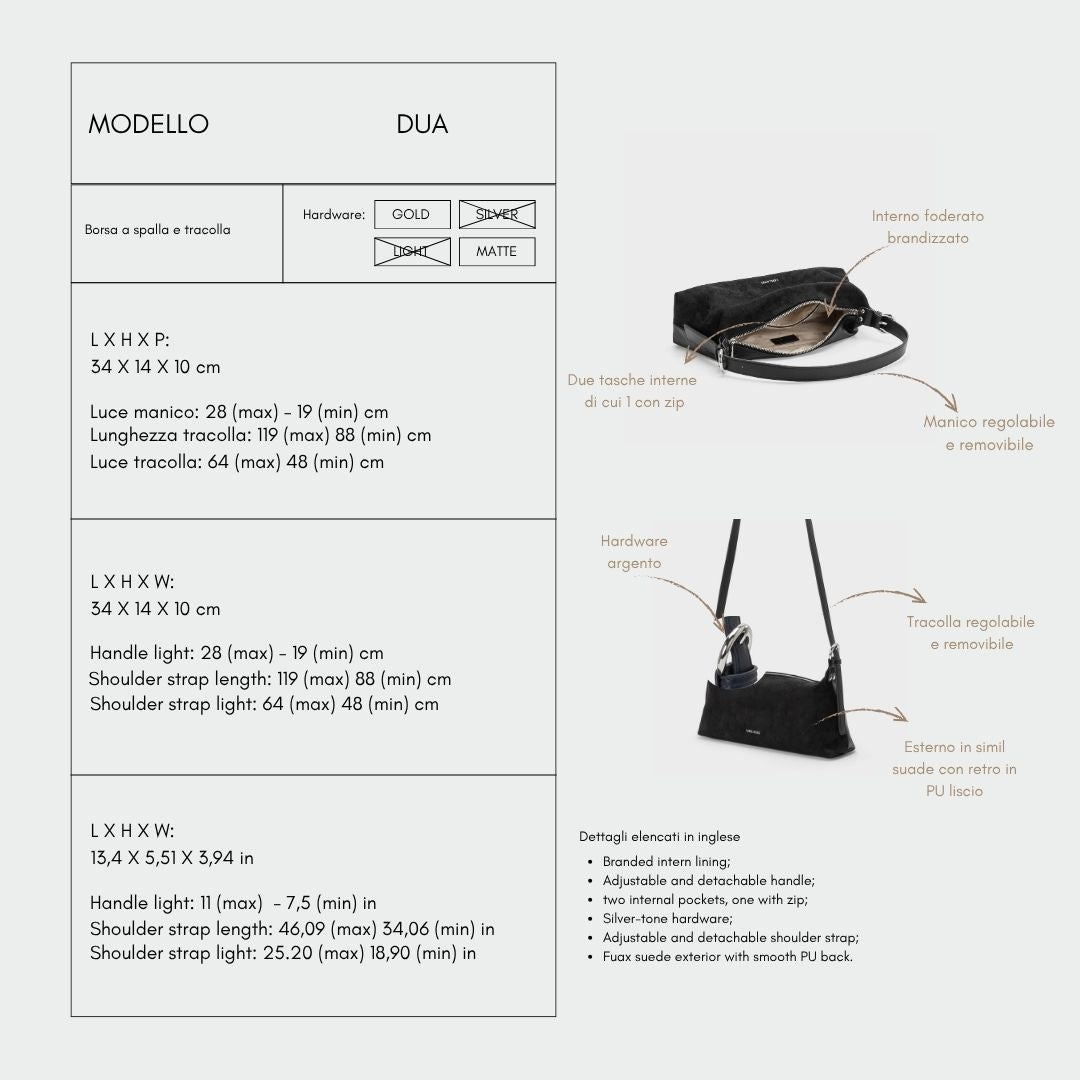 DUA shoulder bag - BACK SILVER