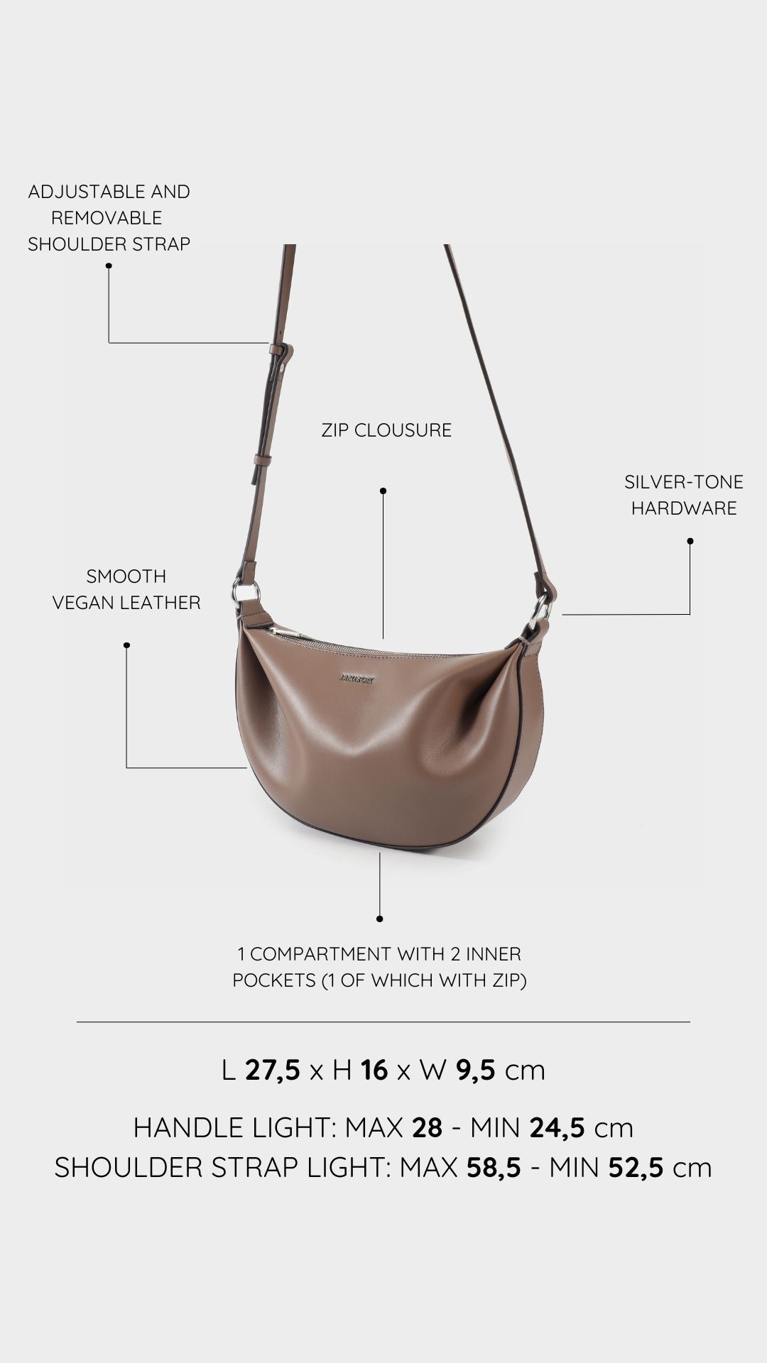 Borsa a spalla ARYA - TAUPE