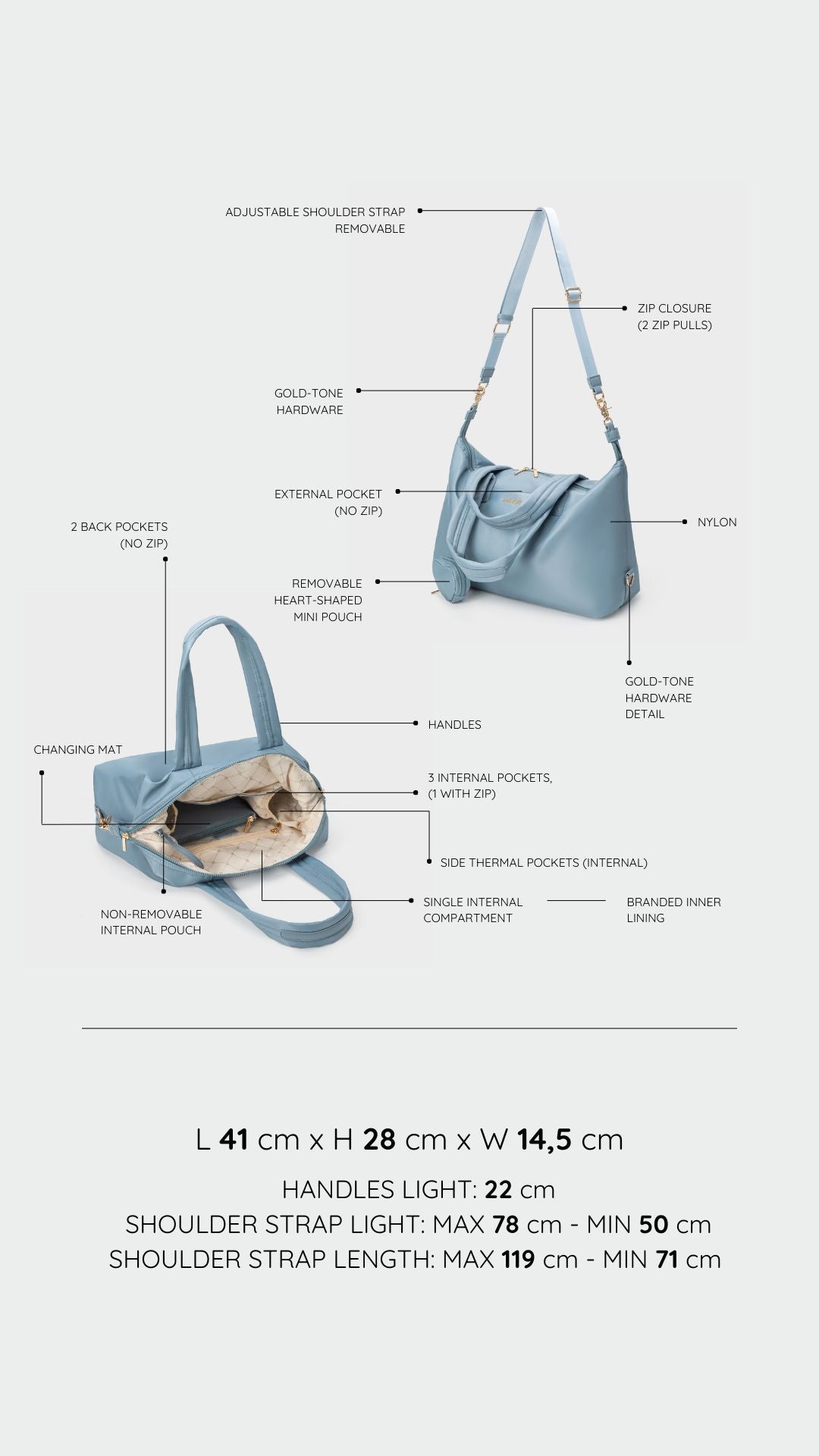 Borsa organizer MOMMY BAG - BLUE