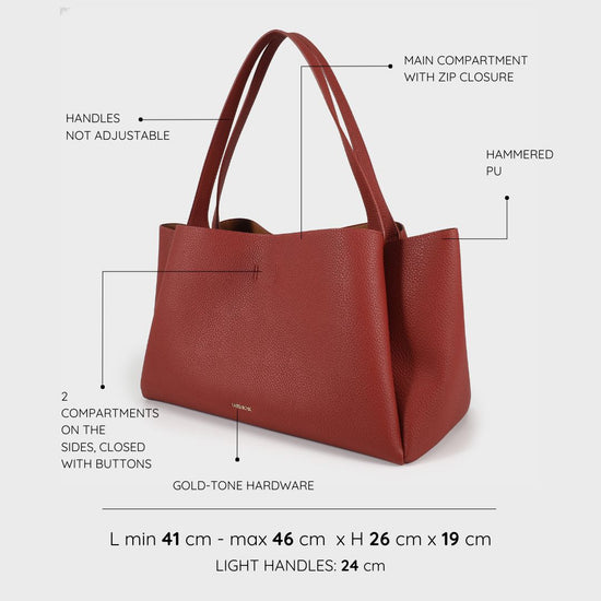 Borsa a spalla IVORY - BURGUNDY PREVENDITA