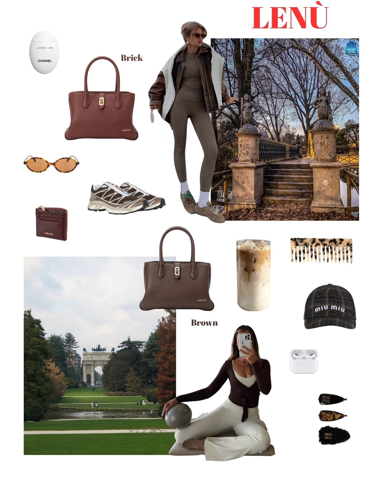 Borsa a mano LENÚ - BROWN