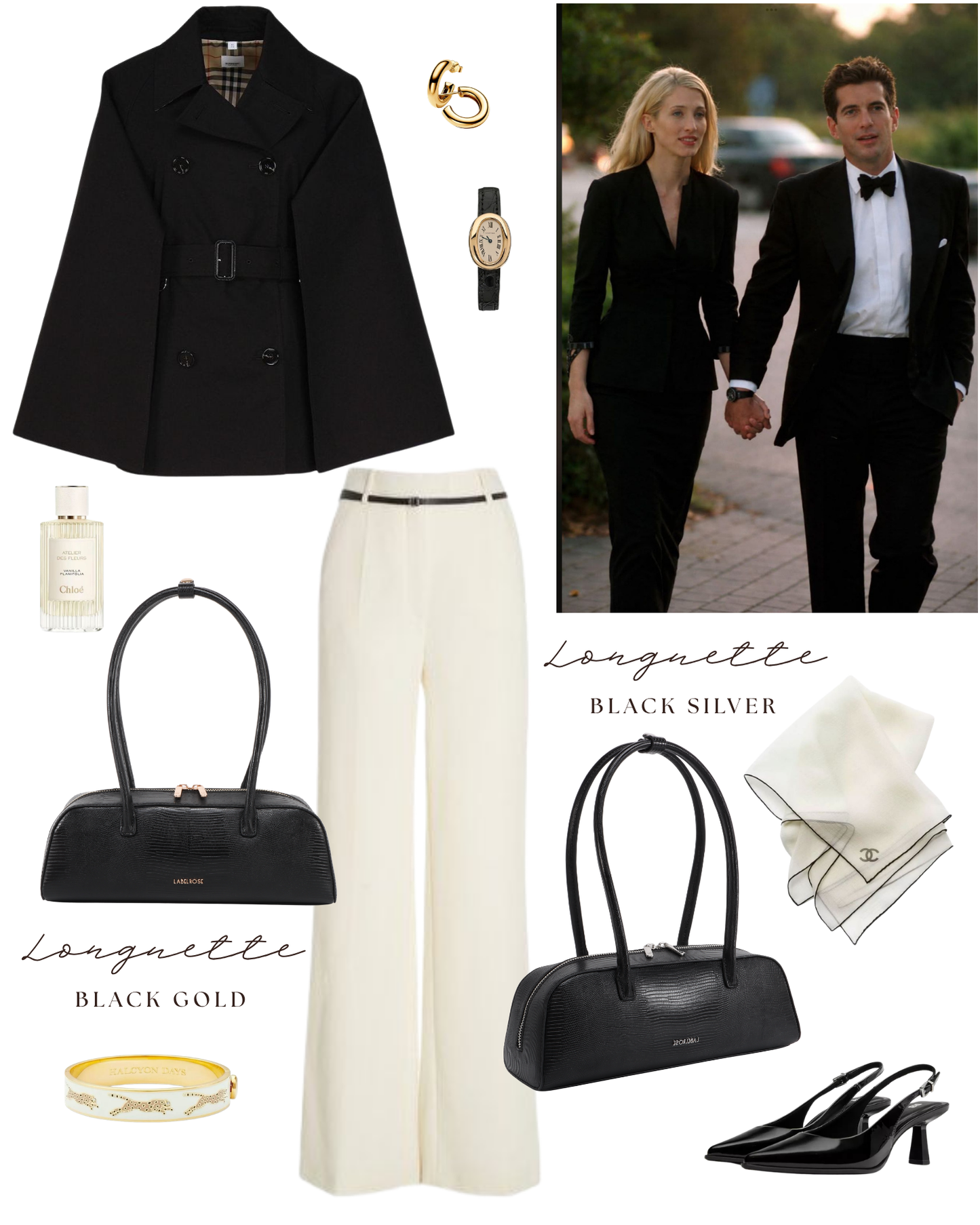 Borsa a spalla LONGUETTE- BLACK SILVER PREVENDITA