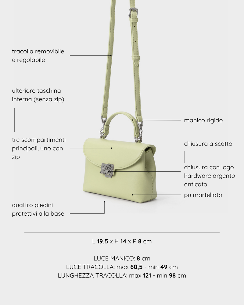 Borsa a mano LESLIE - LIGHT GREEN