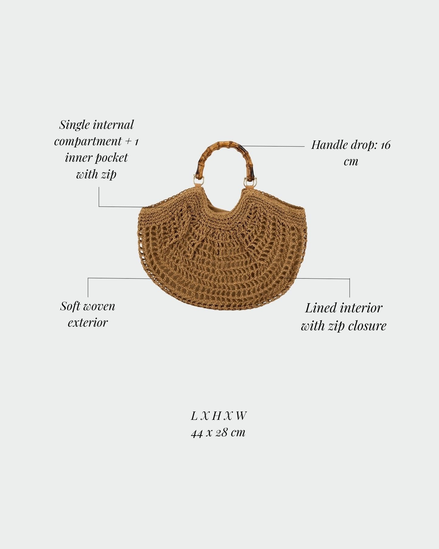 Borsa in paglia ABYSS - SAND