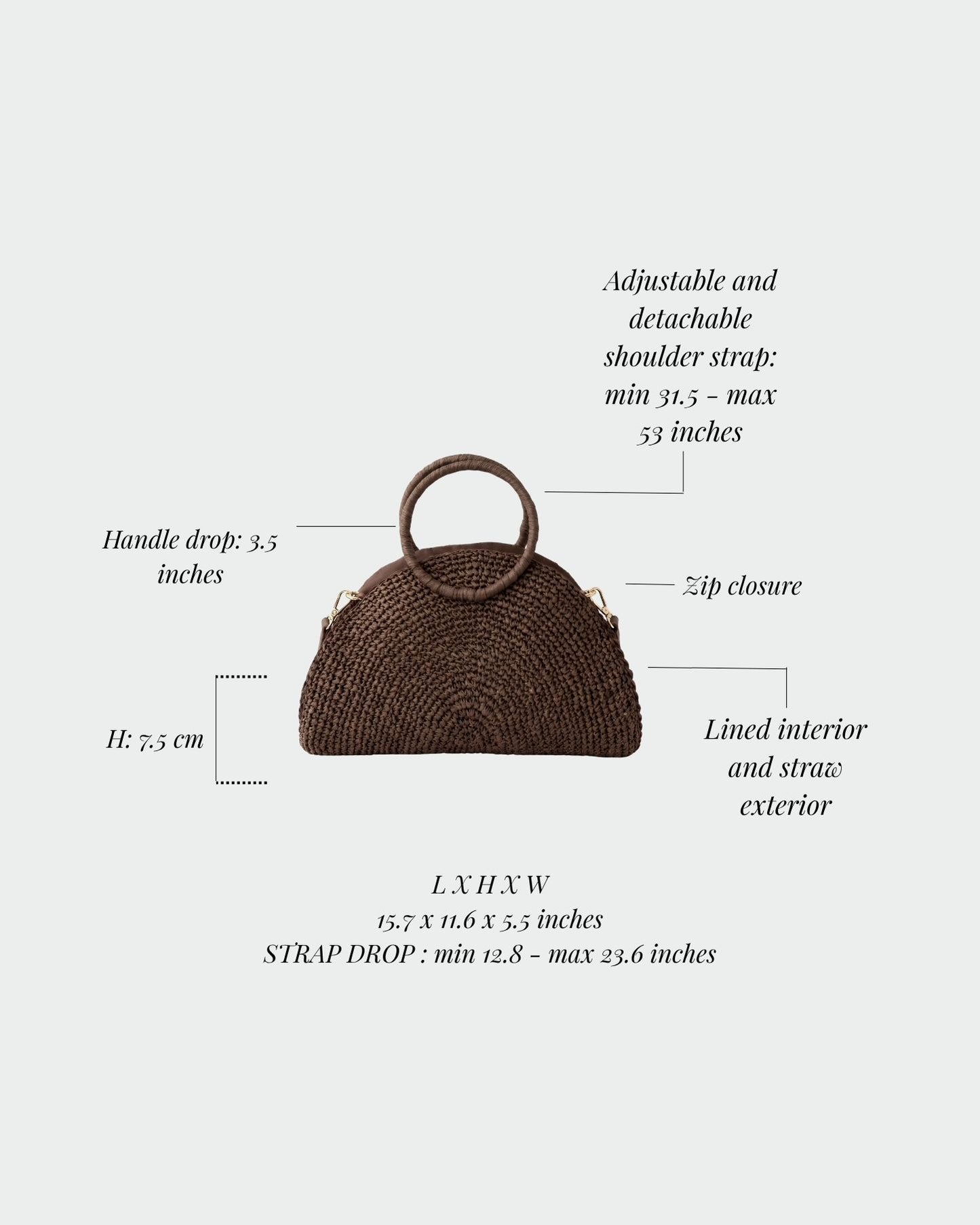Borsa in paglia DUNE - BROWN