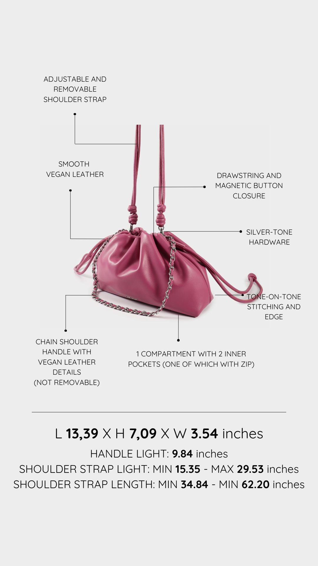 Borsa a tracolla JUDY - ORCHID