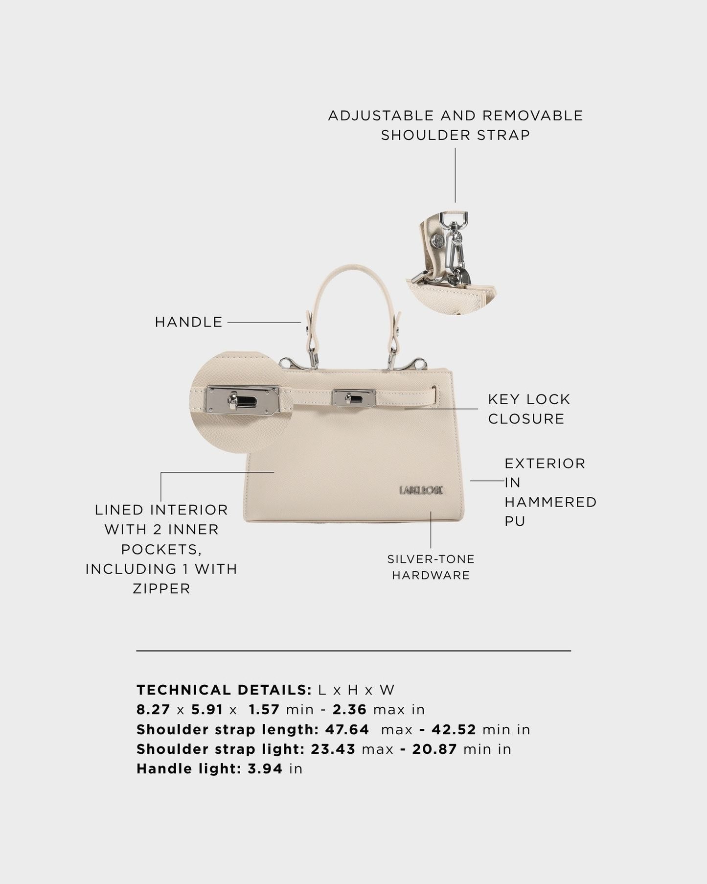 Borsa a mano PARIS MINI - IVORY WHITE