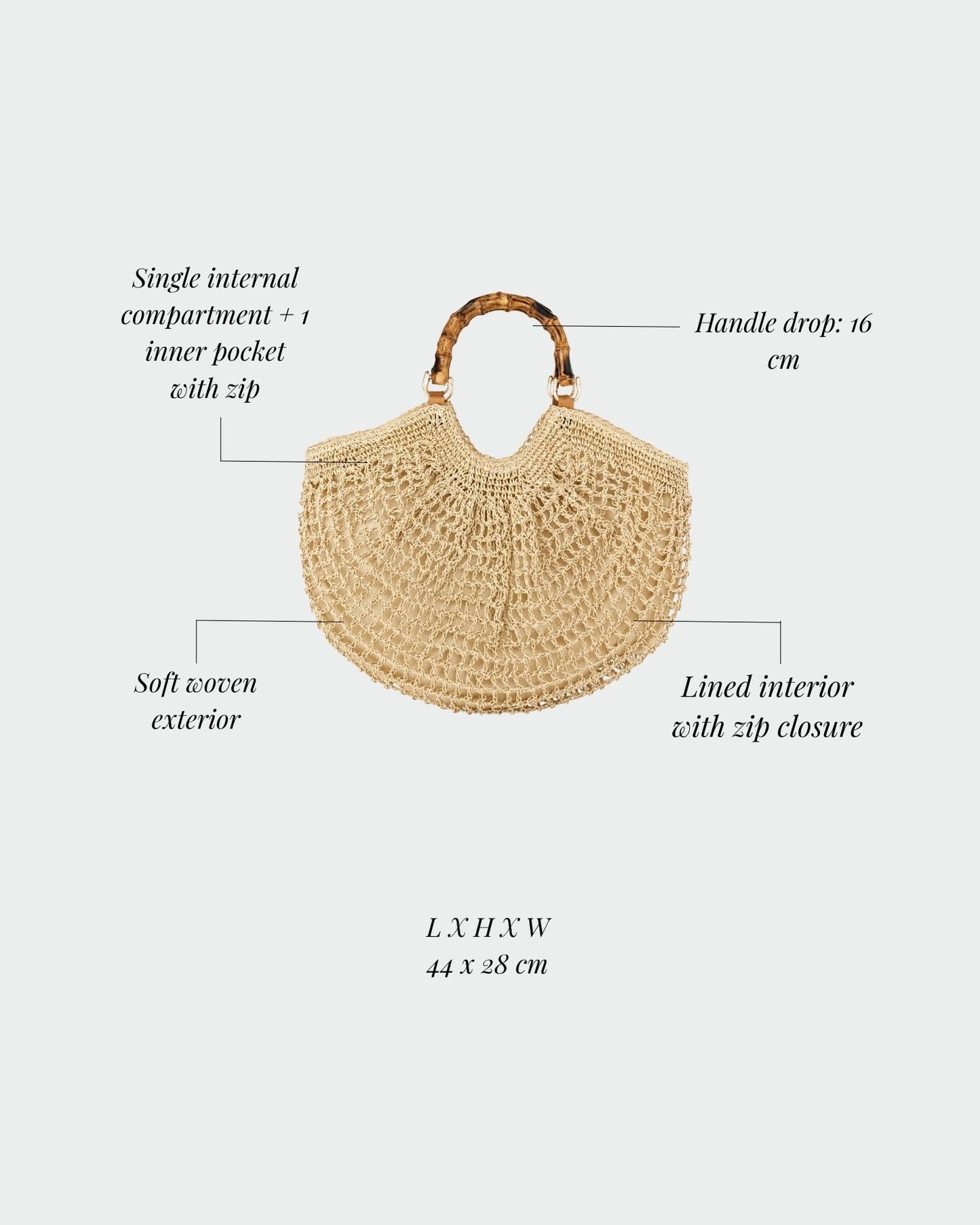Bolso de paja ABYSS - BEIGE