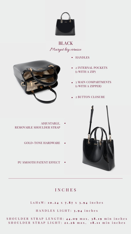 Borsa a mano MARGOT BIG VERNICE - BLACK