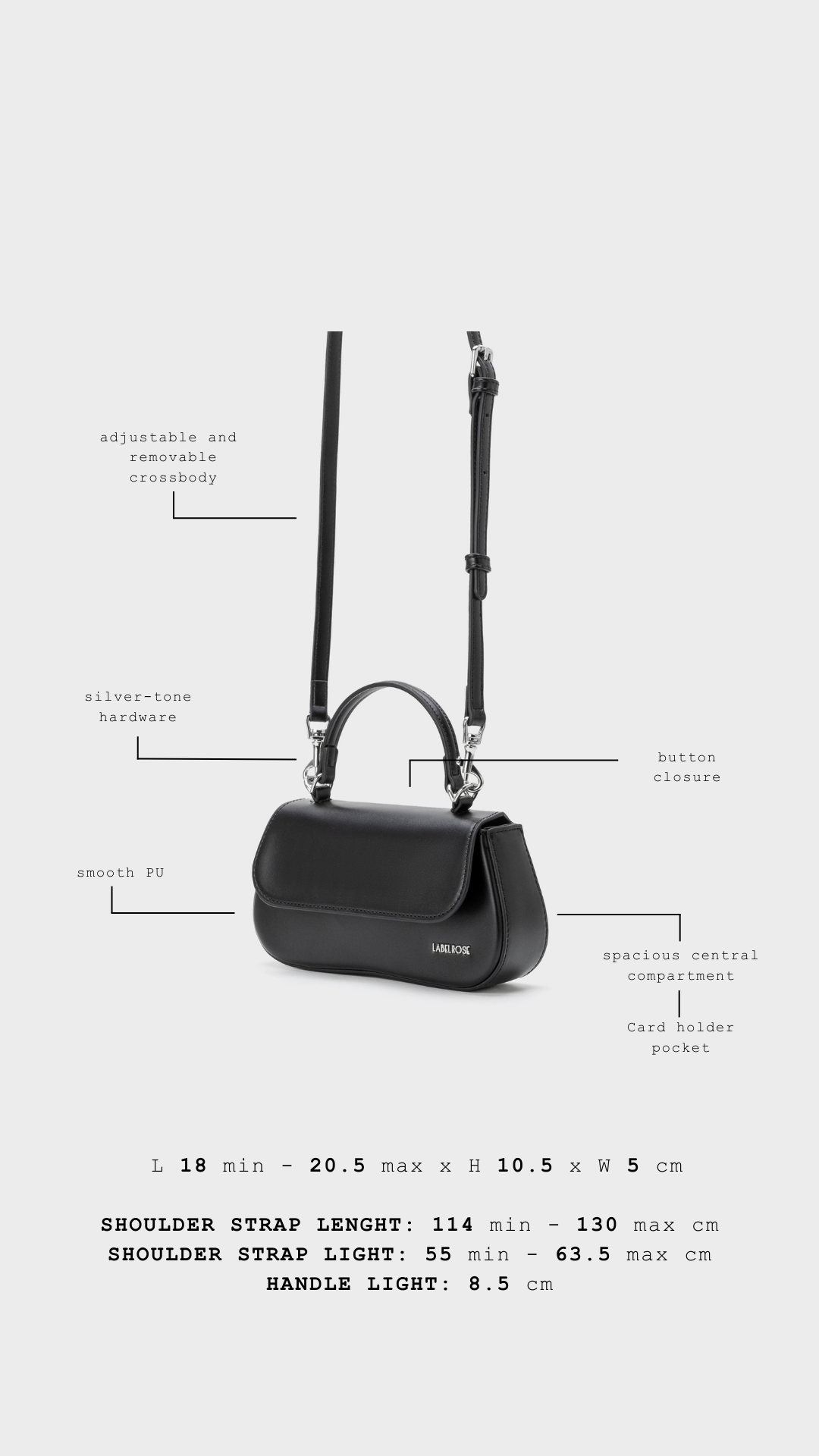 Borsa a mano ESMÉ - BLACK SILVER