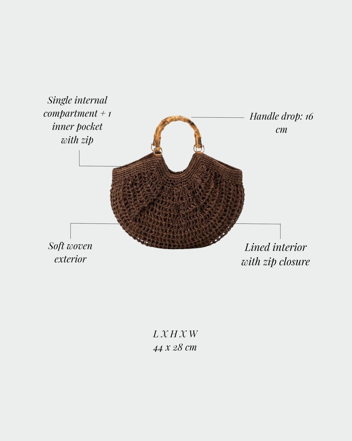 ABYSS Straw Bag - BROWN