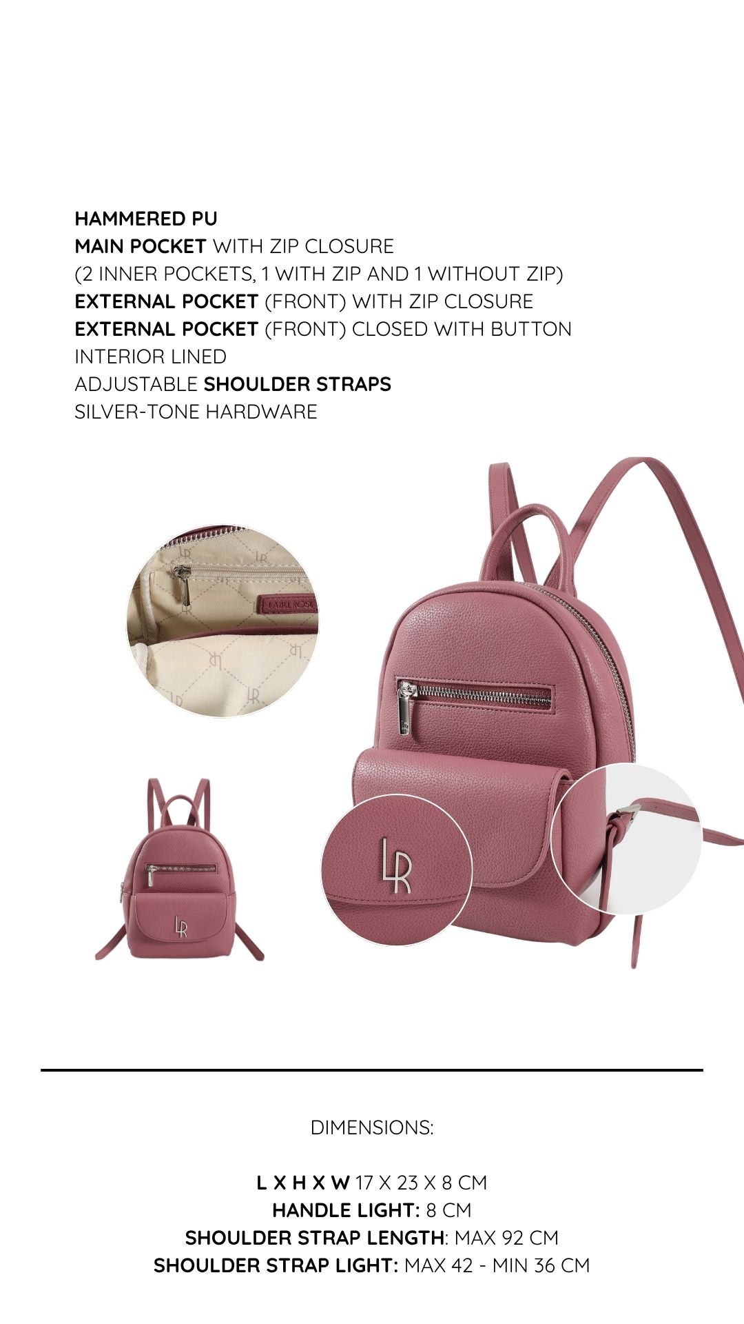 Mochila THEA - MALVA CLARO