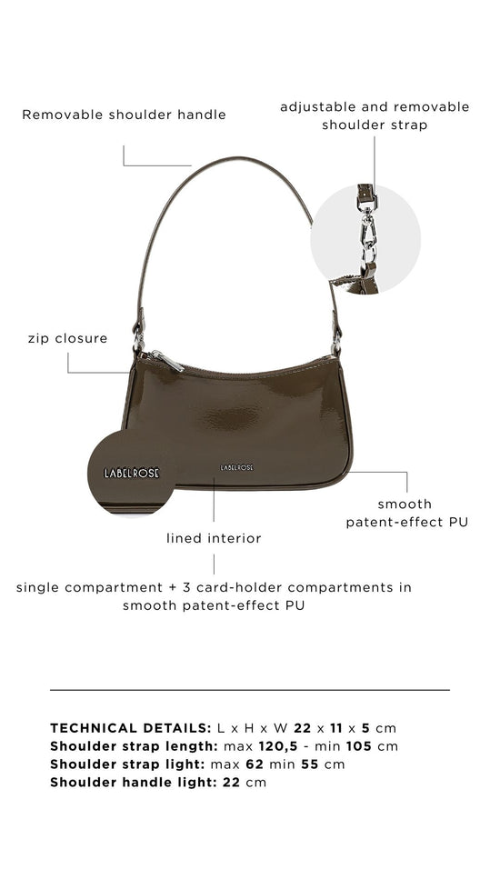 Borsa a spalla EMMA VERNICE - OLIVE