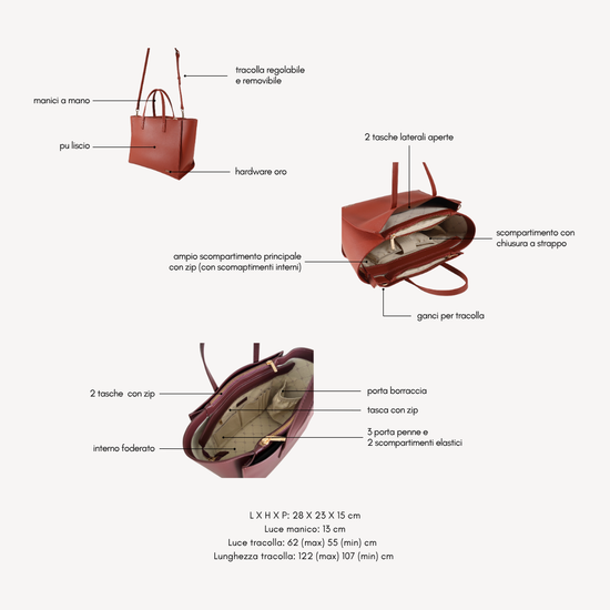 Borsa a mano MELISSA - BRICK RED