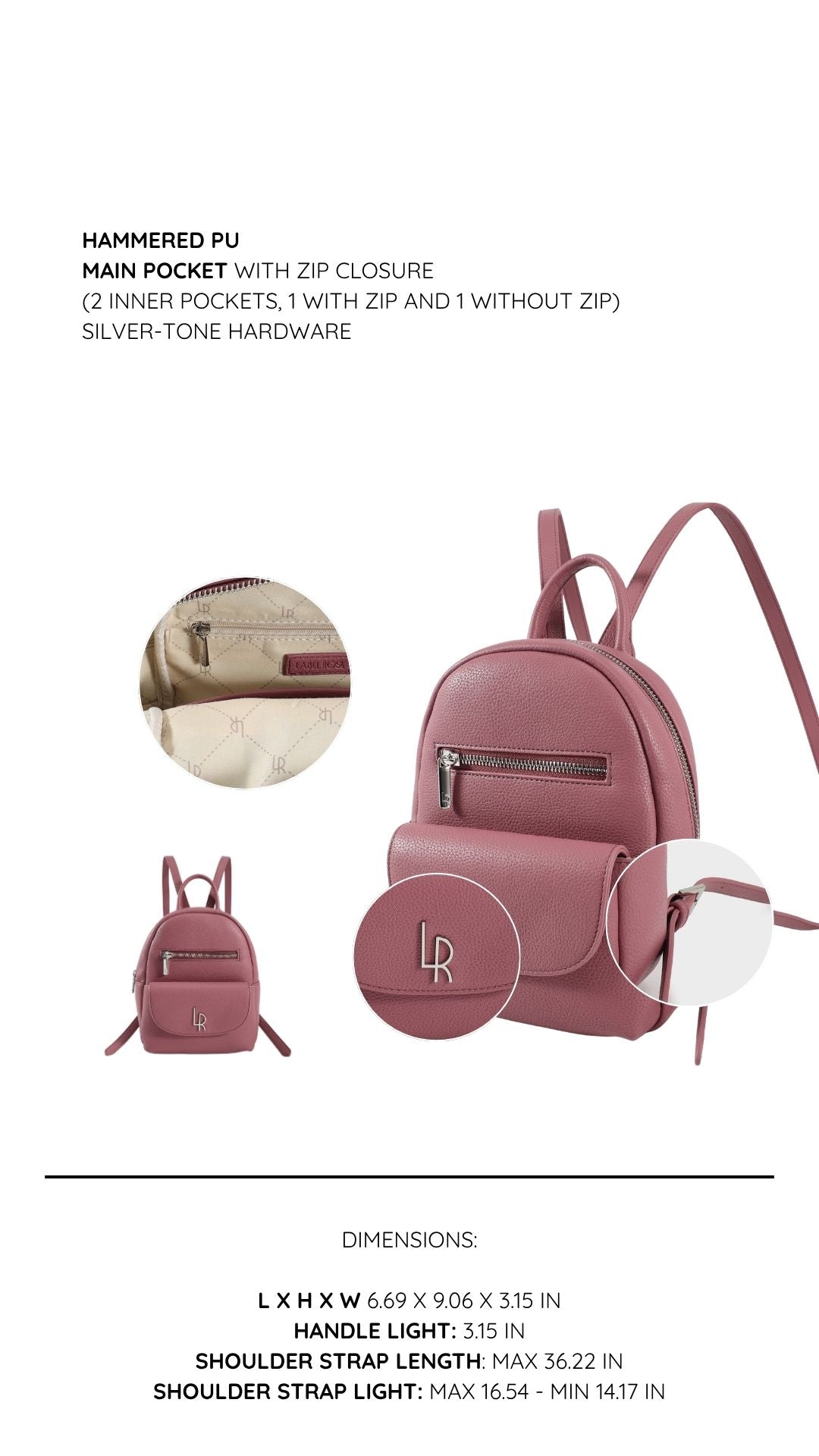 Zaino THEA - LIGHT MAUVE