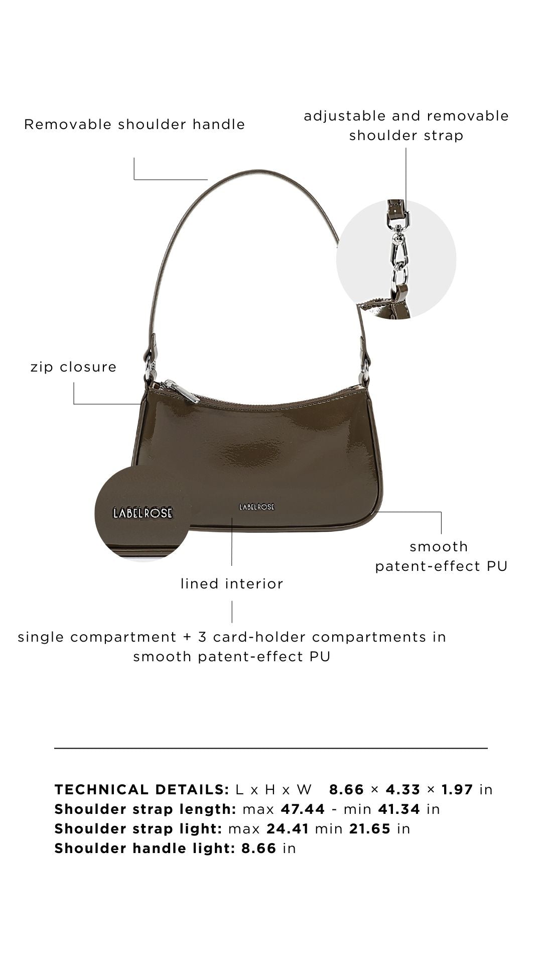 EMMA VERNICE shoulder bag - OLIVE