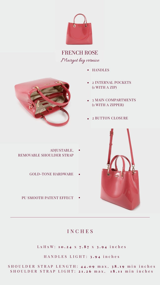 Borsa a mano MARGOT BIG VERNICE - FRENCH ROSE