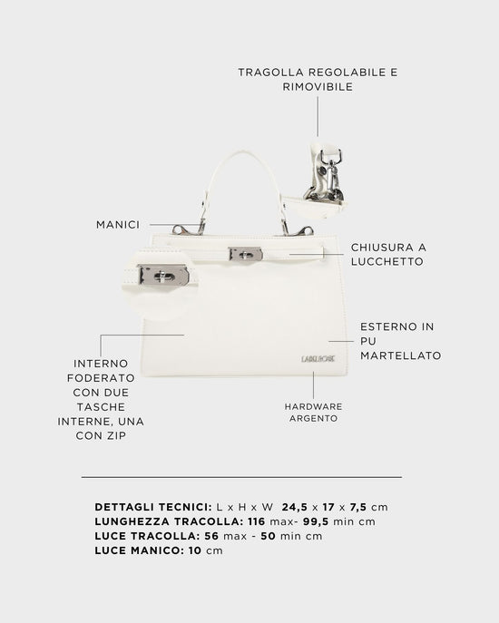 Borsa a mano PARIS SMALL- ARTIC WHITE