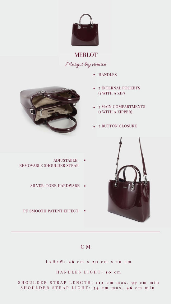 Borsa a mano MARGOT BIG VERNICE - MERLOT