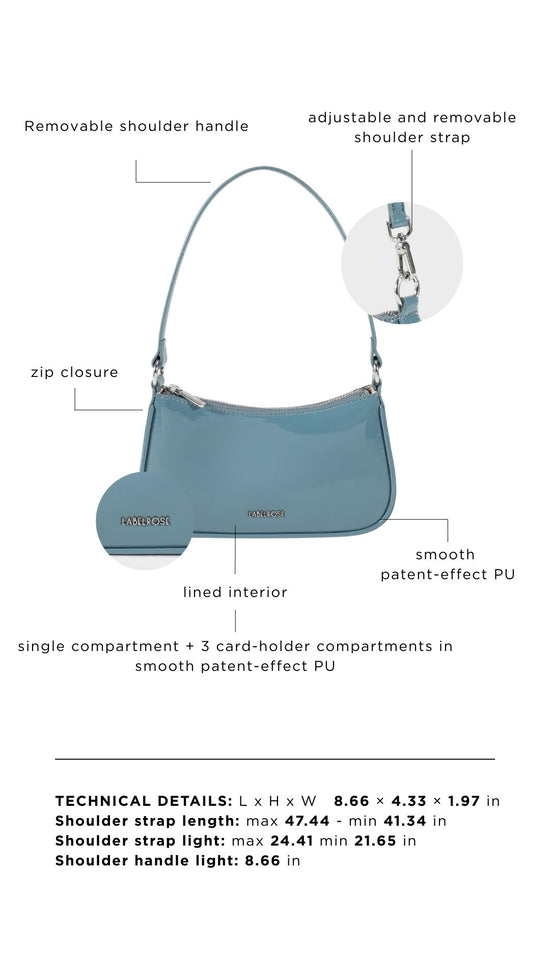 Borsa a spalla EMMA VERNICE - SKY BLUE
