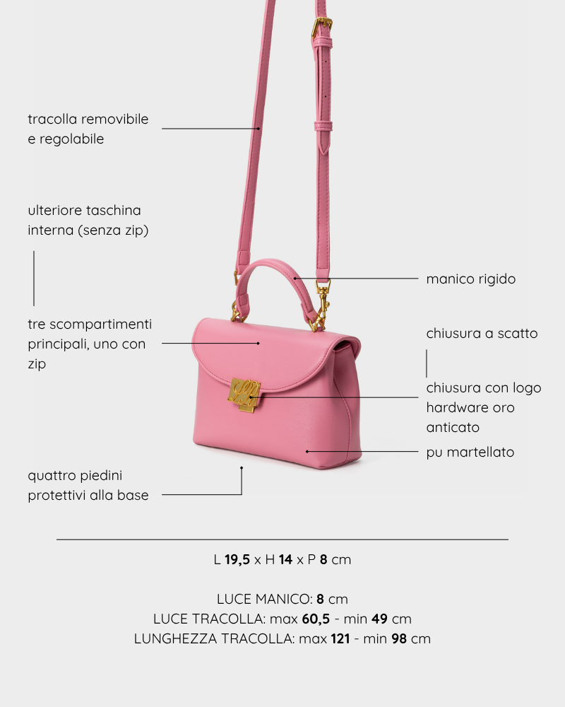 Borsa a mano LESLIE - TAFFY PINK