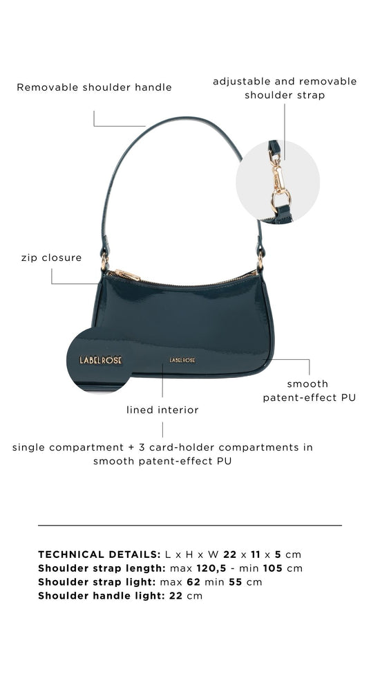 Borsa a spalla EMMA VERNICE - TEAL