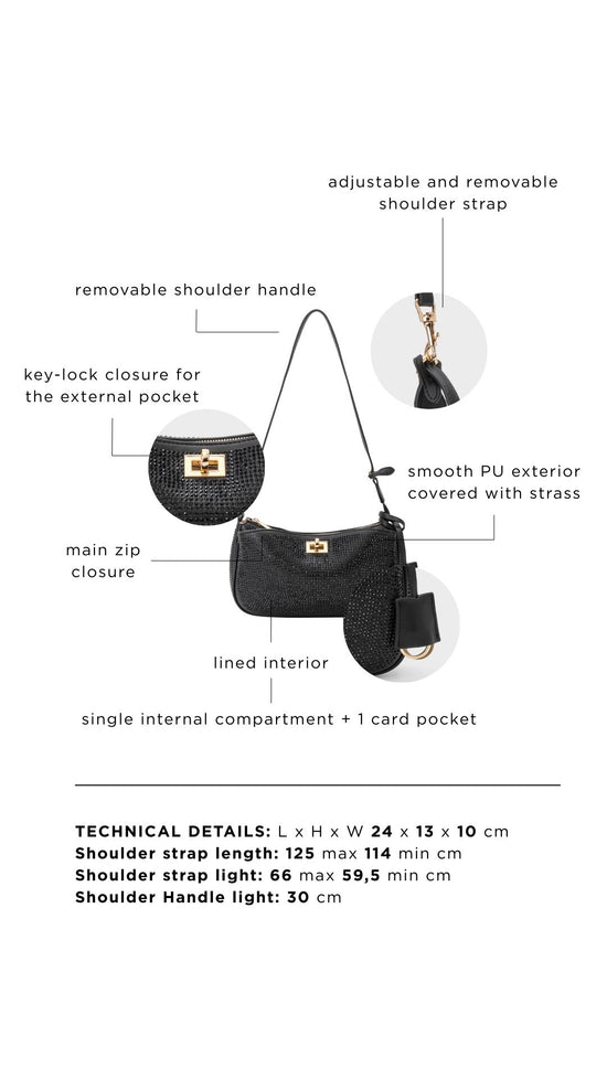 Borsa a spalla TIARA - BLACK GOLD