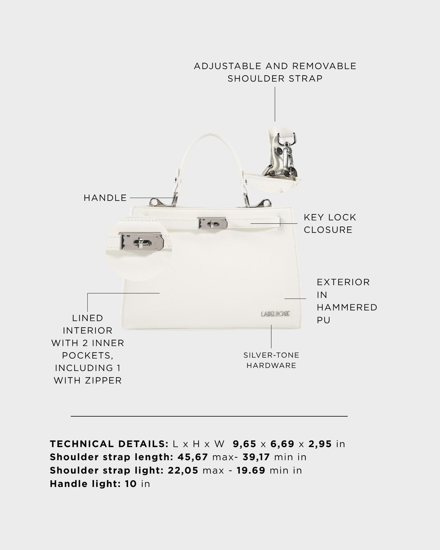 Borsa a mano PARIS SMALL- ARTIC WHITE