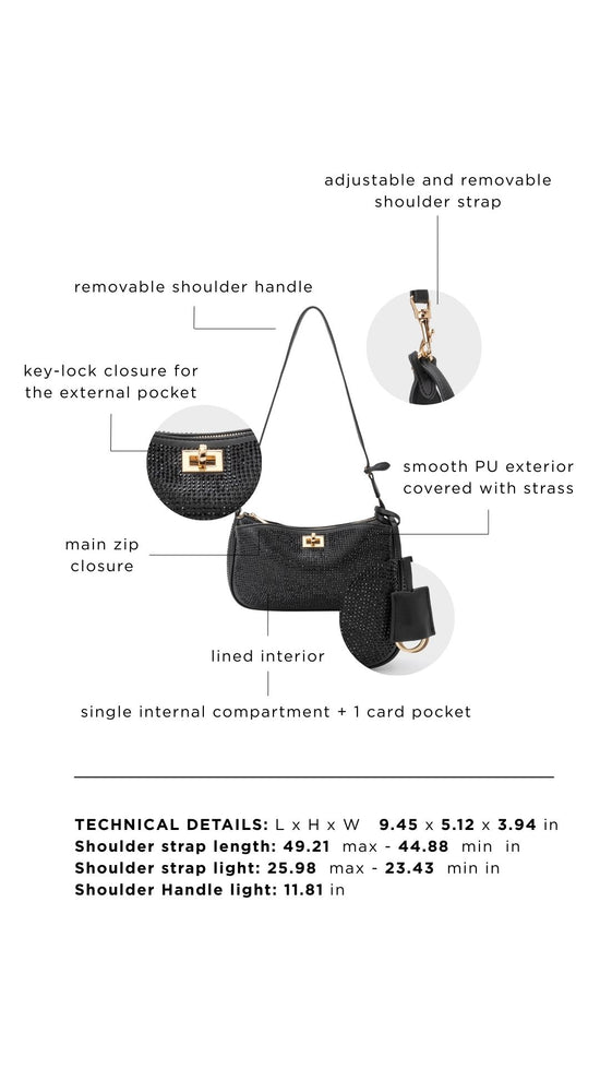 Borsa a spalla TIARA - BLACK GOLD