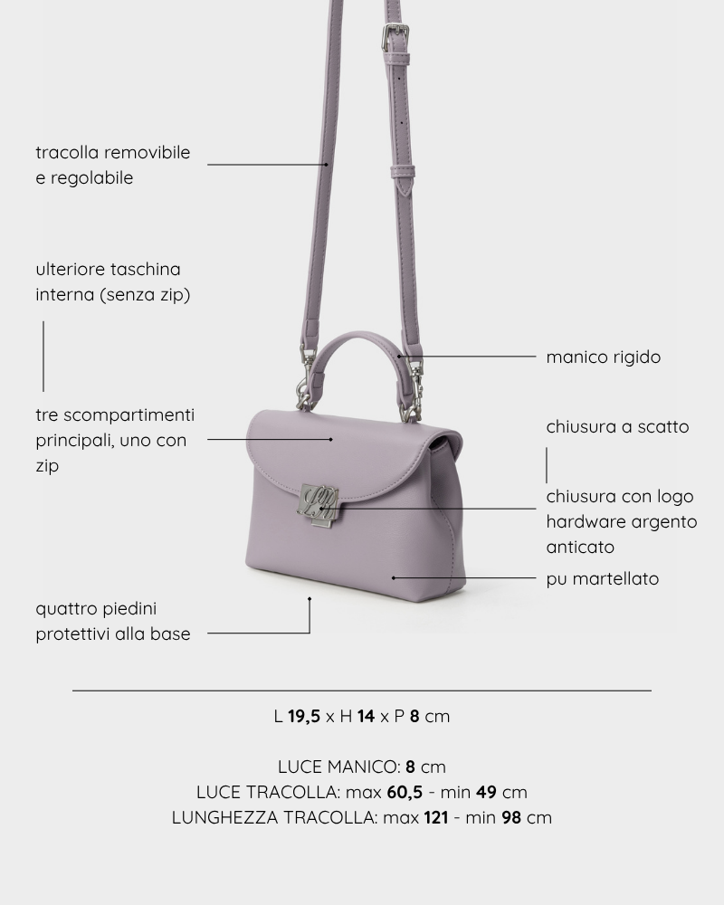 Borsa a mano LESLIE - AMETHYST SMOKE