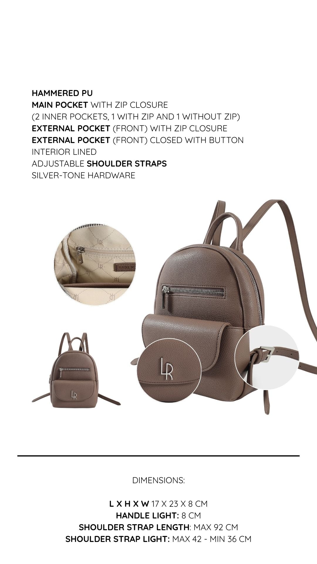 Mochila THEA - MALVA OSCURO