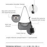 Borsa a spalla TIARA - BLACK SILVER