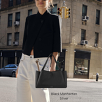 Borsa a spalla IVORY - BLACK SILVER MANHATAN
