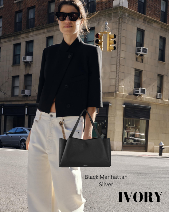 Borsa a spalla IVORY - BLACK SILVER MANHATAN