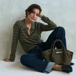 Bolso de mano BRIELLE SMALL EFECTO ANTE - MUD GREEN